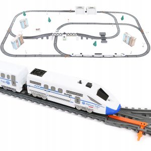 Velká elektrická vlaková dráha 9m - obsahuje mimo jiné kolejnice, vláček, vagóny, most, sadu stromů a značky. 86 prvků.