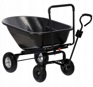 Tento vyklápěcí zahradní vozík o objemu 160 L je určen k přepravě lehkých ale i těžších nákladů do 300 kg. Využitelný nejen pro práci v zahradě.