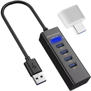 Mini USB hub, Izoxis 19157, 4 porty | M19157 je ultra rychlý, 4 portový aktivní USB s přepínači! Již nebudete muset odpojovat další zařízení.