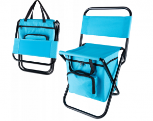 Skládací turistická židle, s termotaškou, do 80 kg | BCG-L18F a opěradlem z odolných materiálů. Ideální pro rybolov, les, kempování atp.
