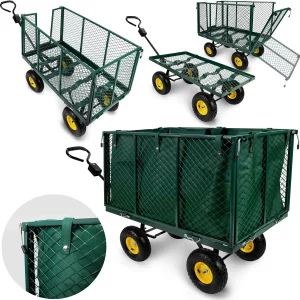 Zahradní vozík, vyklápěcí, 250L, Humberg | 550300 je nepostradatelný pomocník ve vaší zahradě! Má silný ocelový rám a pohodlnou rukojeť.