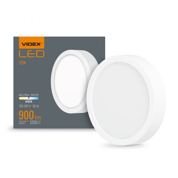 Bodové svítidlo, bílé, 12 W, Surface Downlight Fixture, Videx | DLRS-124 představuje tenký design a úzké rámy poskytují modernější vzhled.