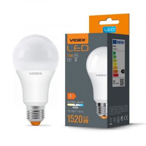 LED žárovka, 15 W, A 60, neutrální bílá, Videx | A65e-15274 prémiové kvality. S plnohodnotným IC budičem má žárovka široký rozsah napětí 175-250 V.
