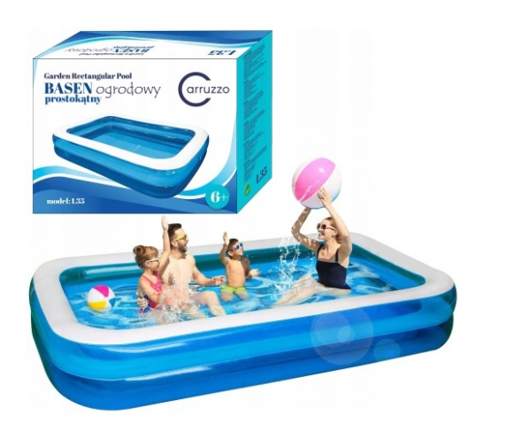 Zahradní bazén, 262 x 175 x 50 cm, Carruzzo | BCG-L35 sestává ze dvou nezávislých komor. Výrobek se doporučuje používat pro děti starší 6 let.