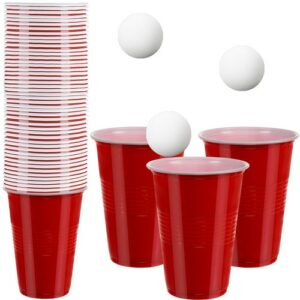 Hra Beer Pong, 50 červených šálků, Ruhhy | 21232 hru hrají dvě družstva. Hra je o házení míčků do pivních kríklů, které patří soupeři.