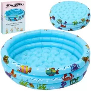 Nafukovací dětský bazének, Kruzzel | M20932 je skvělým řešením pro děti v chladných i horkých dnech. Má kroužky s potiskem, které podporují hru.