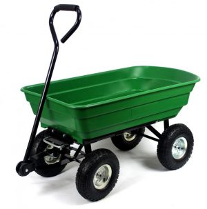 Zahradní přepravní vozík, zelený, 75 l, dvoufunkční | Gardenline vyroben z odolného PVC a kovového rámu, určený pro přepravu lehkých a těžkých nákladů.