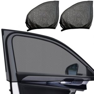 Sluneční clona na přední skla, 2 ks, nylonová | 68 x 50-120 cm může být velmi užitečná pro ochranu interiéru vozidla před nadměrným slunečním zářením.