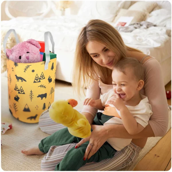 Dětský úložný koš, oranžový, les, 35 x 60 cm | Nukido je skvělým organizérem na hračky, knihy, prádlo a mnoho dalších produktů