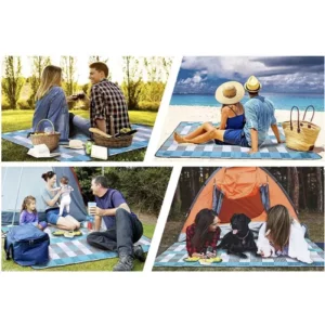 Pikniková voděodolná deka, 200 x 200 cm | Trizand, poskytne vám vysoký komfort během pikniku nebo odpočinku na pláži. Funguje skvěle na jakémkoli povrchu.