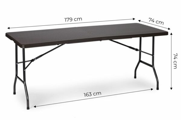 Zahradní cateringový stůl, rozkládací, ratanový | 180 cm - Image 10