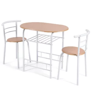 Jídelní set pro 2 osoby, bílý | stůl + židle dokonale zapadne do vaší domácnosti. Dřevěný kulatý stůl a 2 židle lze snadno poskládat