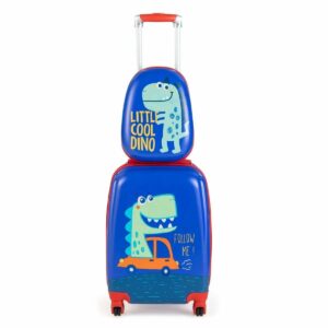 Dětský zavazadlový set, 2 ks, kufr + batoh | Dino byl navržen speciálně pro děti. Obsahuje příruční kufr s vícesměrovými kolečky a lehký batoh.