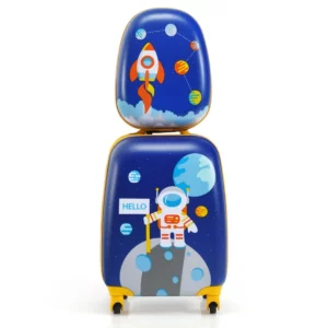 Dětský zavazadlový set, 2 ks, kufr + batoh | vesmír, byla navržena speciálně pro děti. Obsahuje příruční kufr s vícesměrovými kolečky a lehký batoh.