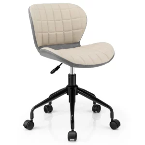 Kancelářská židle, PU kůže, otočná, do 150 kg | béžovo-šedá, je významným doplňkem ke stolu v zaměstnání, doma v pracovně, nebo v dětském pokoji.