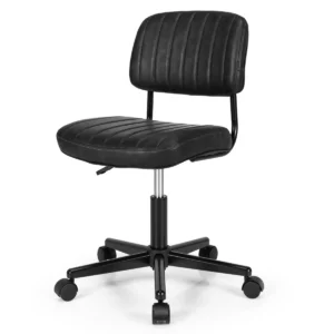 Kancelářská židle, PU kůže, otočná, do 120 kg | černá, je důležitým a významným doplňkem ke stolu v zaměstnání, doma v pracovně nebo v dětském pokoji.