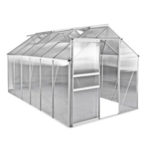 Zahradní skleník se základnou, 3760 x 1920 x 1940 mm | MIDI 6 s ohromnou užitnou plochou 6,8 m2 a čtyřmi střešními okny.