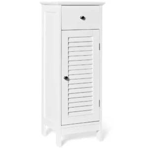 Koupelnová skříňka, dřevěná, bílá | 88 x 29 x 32 cm s dvířky poskytuje dostatek úložného prostoru a zároveň zajišťuje dobrou cirkulaci vzduchu.
