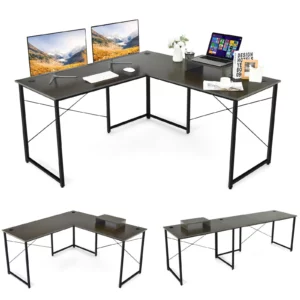 Počítačový stůl, L tvar, 240 cm | rustikální hnědá, je variabilní ve 2 různých formách vyskládání, použitelný pro různé typy domů.