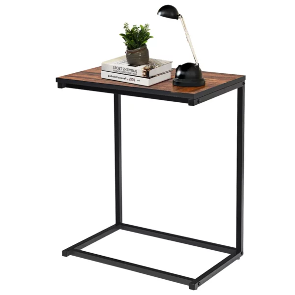 Příruční stolek, černý | 55 x 35 x 65 cm bude skvělým doplňkem do vašeho domova. Design ve tvaru C umožňuje zasunout stůl k pohovce nebo posteli.