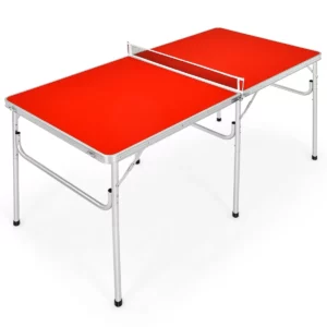 Stůl na stolní tenis, červený | + příslušenství je ideální pro zpestření oslav či všedních dny. Je využitelný jak uvnitř, tak venku.