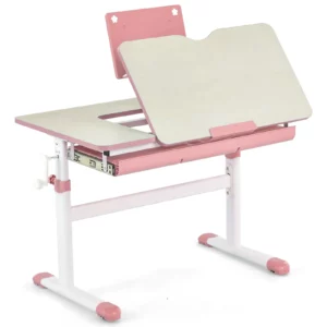 Výškově nastavitelný stůl, s naklápěcí deskou | růžový, je ideální pro děti různého věku. Má 7-úrovní nastavení, v rozsahu 0-60°.