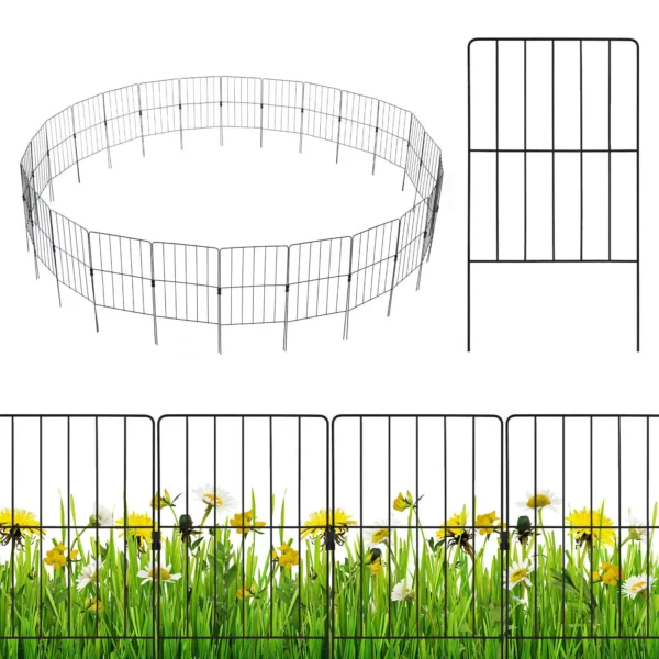 Zahradní plot, kovový | 25 ks je všestranný plot, který můžete postavit na okraj cesty, na zahradu či květinovému záhonu, aby účinně blokoval zvířátka.