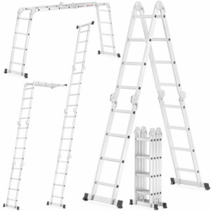 Žebříkové lešení 4x4, bez plošiny | 150 kg značky HIGHER lze použít jako samostatně stojící žebřík, jako opěrný žebřík či jako pracovní plošinu.