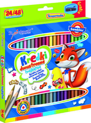 Pastelky, oboustranné, trojhranné + struhadlo | 24/48 barev, jsou u dětí velmi oblíbené a představují jeden ze základních nástrojů kreslení.