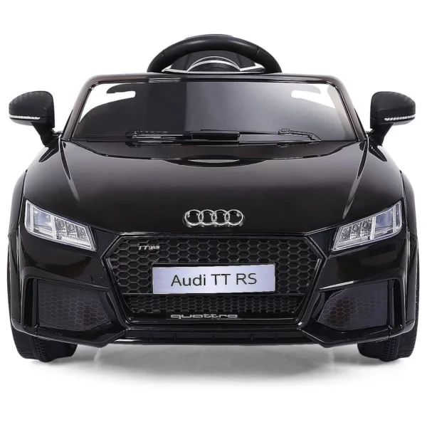 Dětské elektrické autíčko Audi TT RS | černé bude skvělým dárkem pro ty nejmenší. Je možné jej ovládat manuálně nebo pomocí dálkového ovladače.