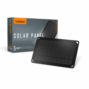 Přenosná solární nabíječka, VSO-F505U, VIDEX | 5W, lehká, přenosná solární nabíječka, která dokáže přeměnit sluneční světlo na elektřinu.