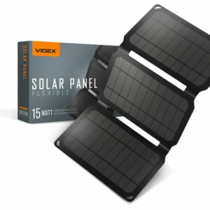 Přenosná solární nabíječka, VSO-F515UU, VIDEX | 15W, lehká, přenosná solární nabíječka, která dokáže přeměnit sluneční světlo na elektřinu.