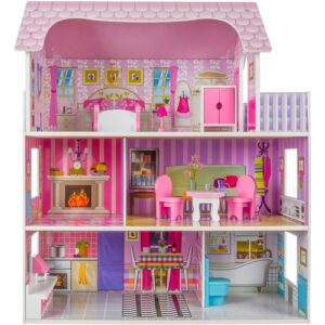 Dřevěný domeček pro panenky - vila, Kruzzel | 22018, není jen hračka, ale také nástroj pro rozvíjení dětské fantazie a kreativity.