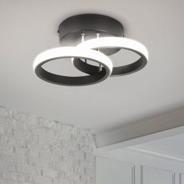 Stropní svítidlo, kruhové, černé, 18W | neutrální bílá - Image 3
