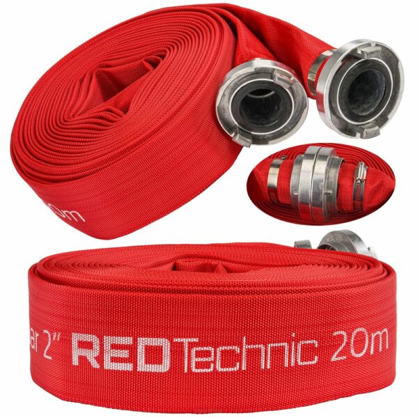 Požární hadice pro čerpadla RTWS0067, 20M | RED TECHNIC určená k čerpání čisté a špinavé vody a septiků. Je odolná vůči extrémním teplotám.