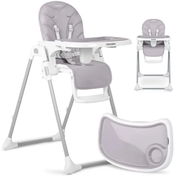 Dětská jídelní židle, šedá | Ricokids umožní dětem sedět za jedním stolem s dospělými, což napomůže k rozvoji jejich sociálních a stolovacích dovedností.