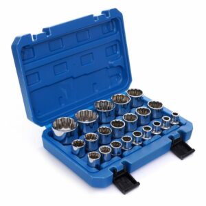 Sada nástrčných klíčů 12hranných, 21 ks. | KD10348 obsahuje klíče, které umožňují odšroubování šroubů ve velikostech od 8 do 36 mm.