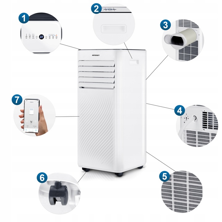 Přenosná klimatizace BD-582, 2600 W | Berdsen - Image 10