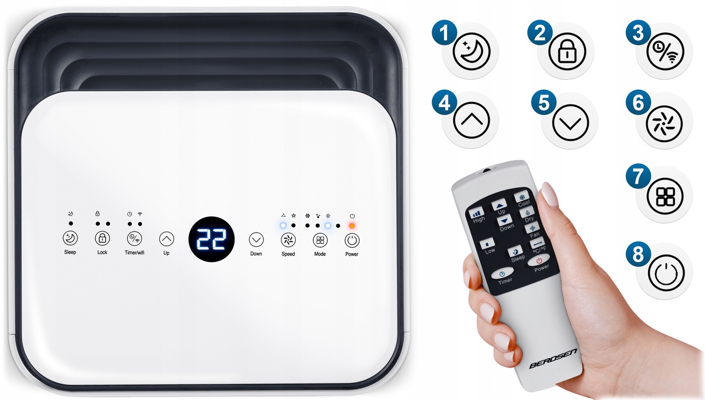 Přenosná klimatizace BD-582, 2600 W | Berdsen - Image 9