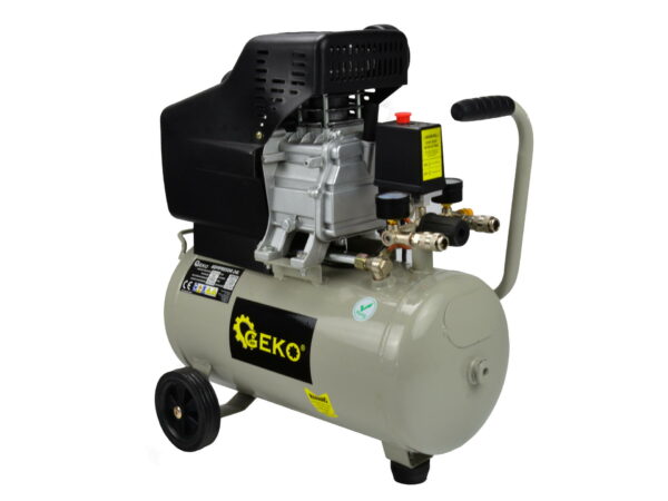 Olejový kompresor 1-pístový, 24 L | GEKO je vybaven olejem mazaným čerpadlem, vhodným pro dlouhodobý provoz.