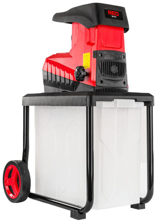 Drtič větví RTRDG0133, 3000 W | RED TECHNIC z kvalitní oceli umožňuje drcení větví, keřů atp. s průměrem až 45 mm.