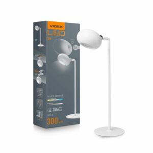 Dobíjecí stolní LED lampa, bílá | VIDEX poskytuje moderní a energeticky úsporné osvětlení s dlouhou výdrží baterie, ideální pro práci i studium.