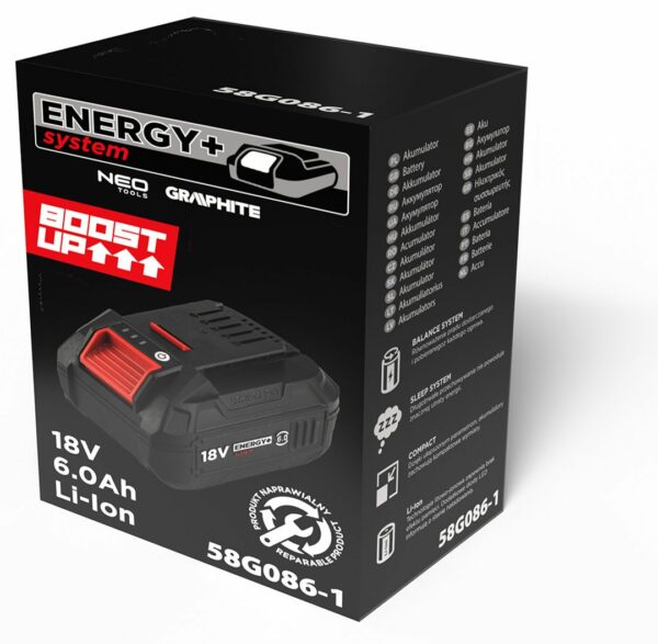 Akumulátor Energy+, BOOST UP, 18V, Li-Ion, 6,0Ah | GRAPHITE - Image 6