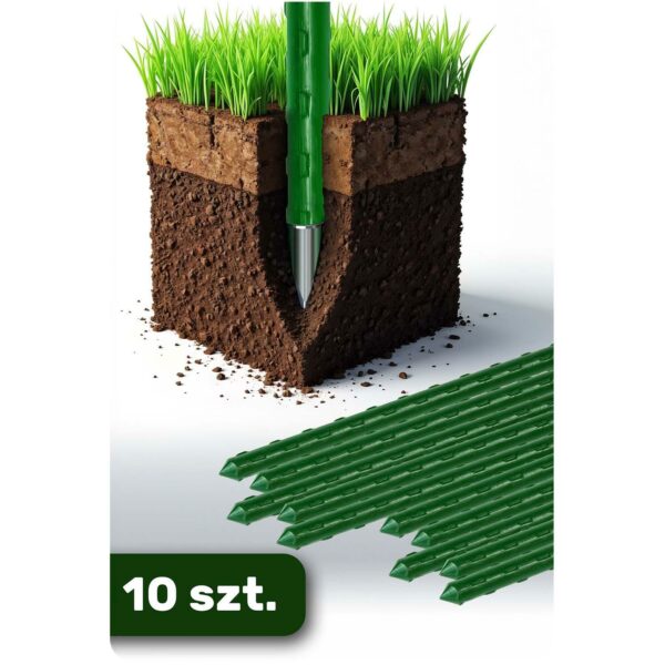 Opěrná tyč pro rostliny PL-940, 10ks, 120cm, zelená | Plonos - Image 3