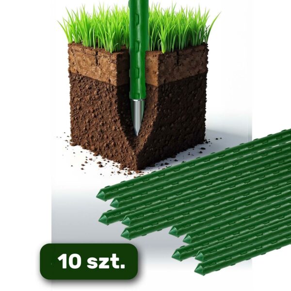 Opěrná tyč pro rostliny PL-940, 10ks, 150cm, zelená | Plonos - Image 3