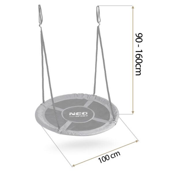Zahradní houpačka čáp hnízdo, 100cm, šedé | Neo-Sport - Image 4