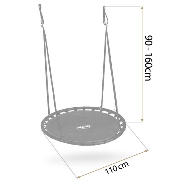 Zahradní houpačka čáp hnízdo, 110cm, černé | Neo-Sport - Image 5