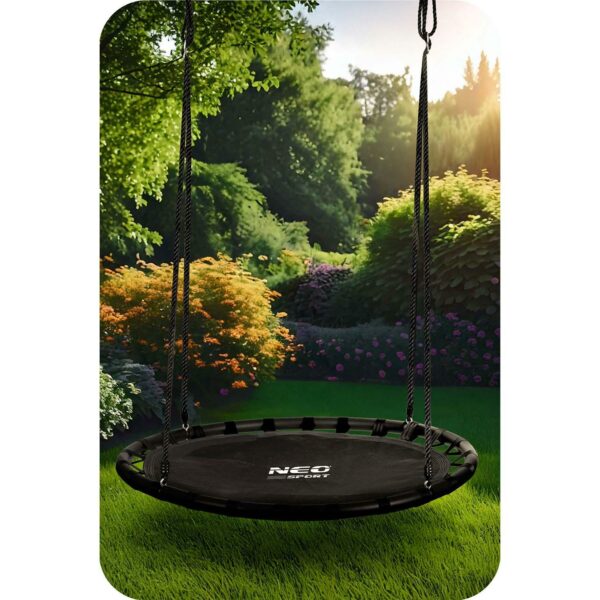 Zahradní houpačka čáp hnízdo, 120cm, černé | Neo-Sport - Image 6