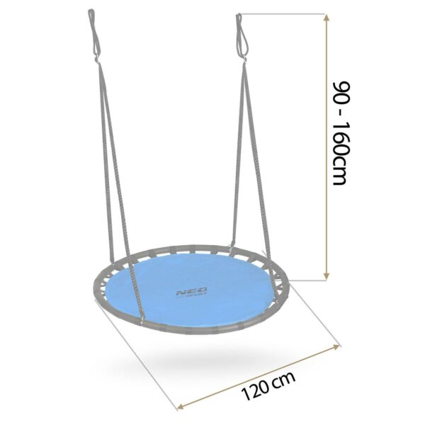 Zahradní houpačka čáp hnízdo, 120cm, modré | Neo-Sport - Image 2