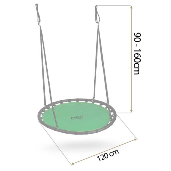 Zahradní houpačka čáp hnízdo, 120cm, zelené | Neo-Sport - Image 2